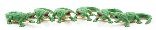 Dollhouse miniature ALLIGATORS, 6 PIECES